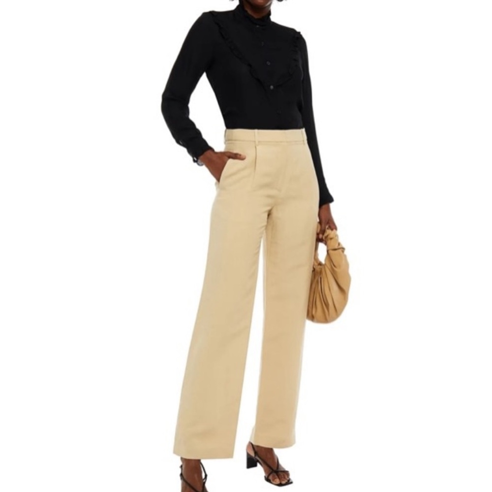 Nili Lotan Dayton Linen Silk Blend Wide Leg Trouser Pants - Picture 4 of 16